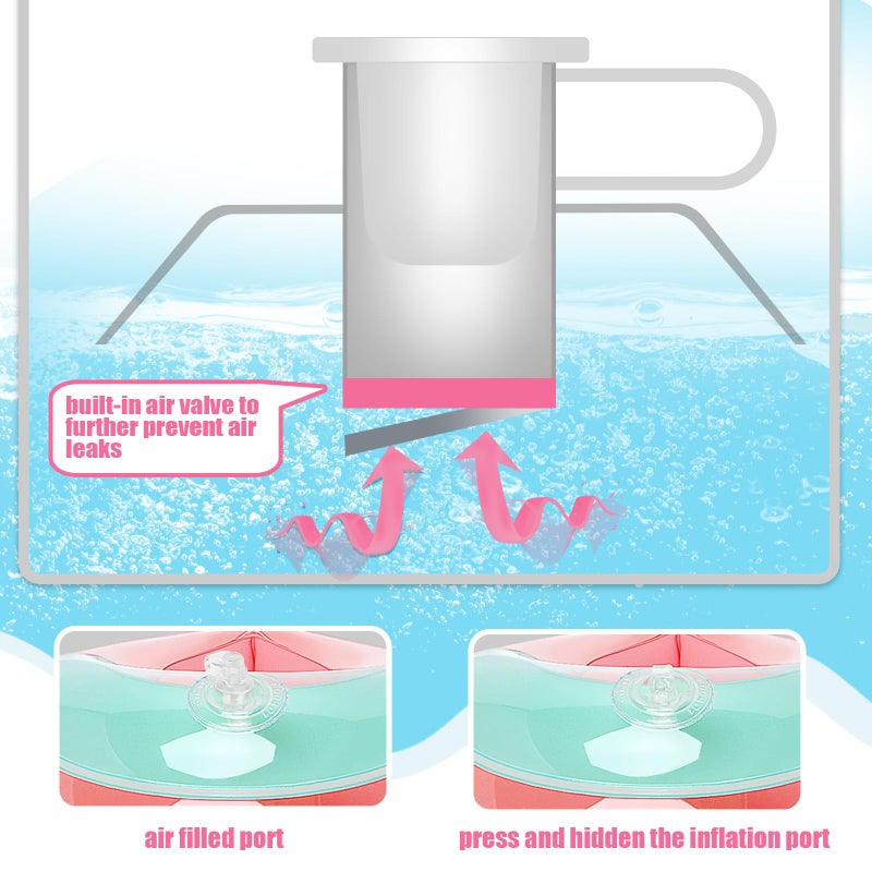 Loowarts Arm Floaties for Kids 2-6 Year,Inflatable Arm Bands Float as Water Wings & Swimmies,3-Chambers Independent Safety System for Toddler Weight (33-55 LB). Pink Floater Sleeves. - Image 4